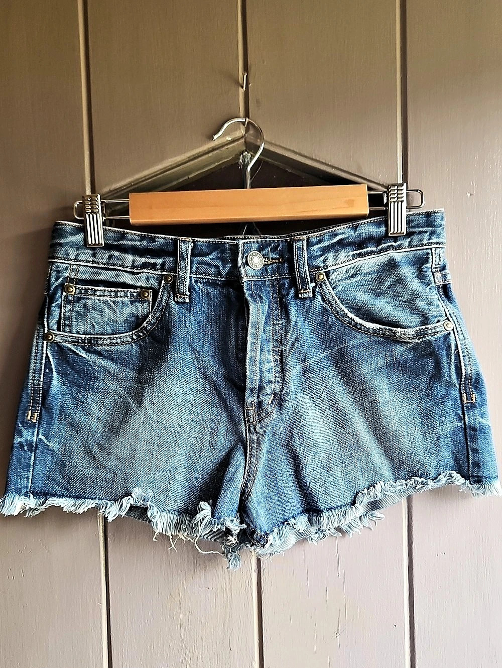 Free People Women's Denim Jean Shorts Waist 26 Blue
